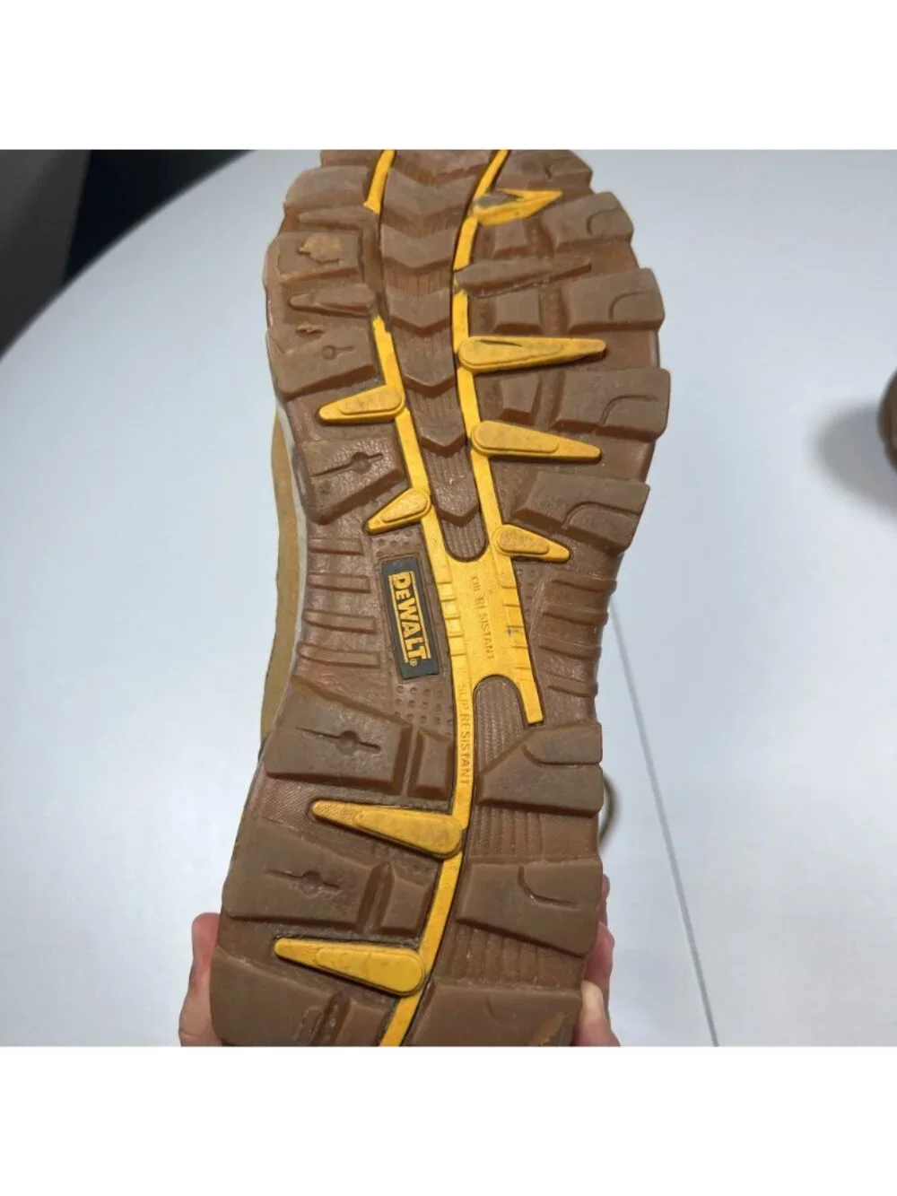 DeWalt Mens Wheat Poseidon Waterproof Work Leather Boots Size 12 Plain Toe